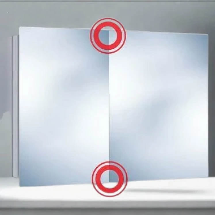 Ganging Kit joins Modello Medicine cabinets side-to-side., with or without Vertical Lighting units in-between.