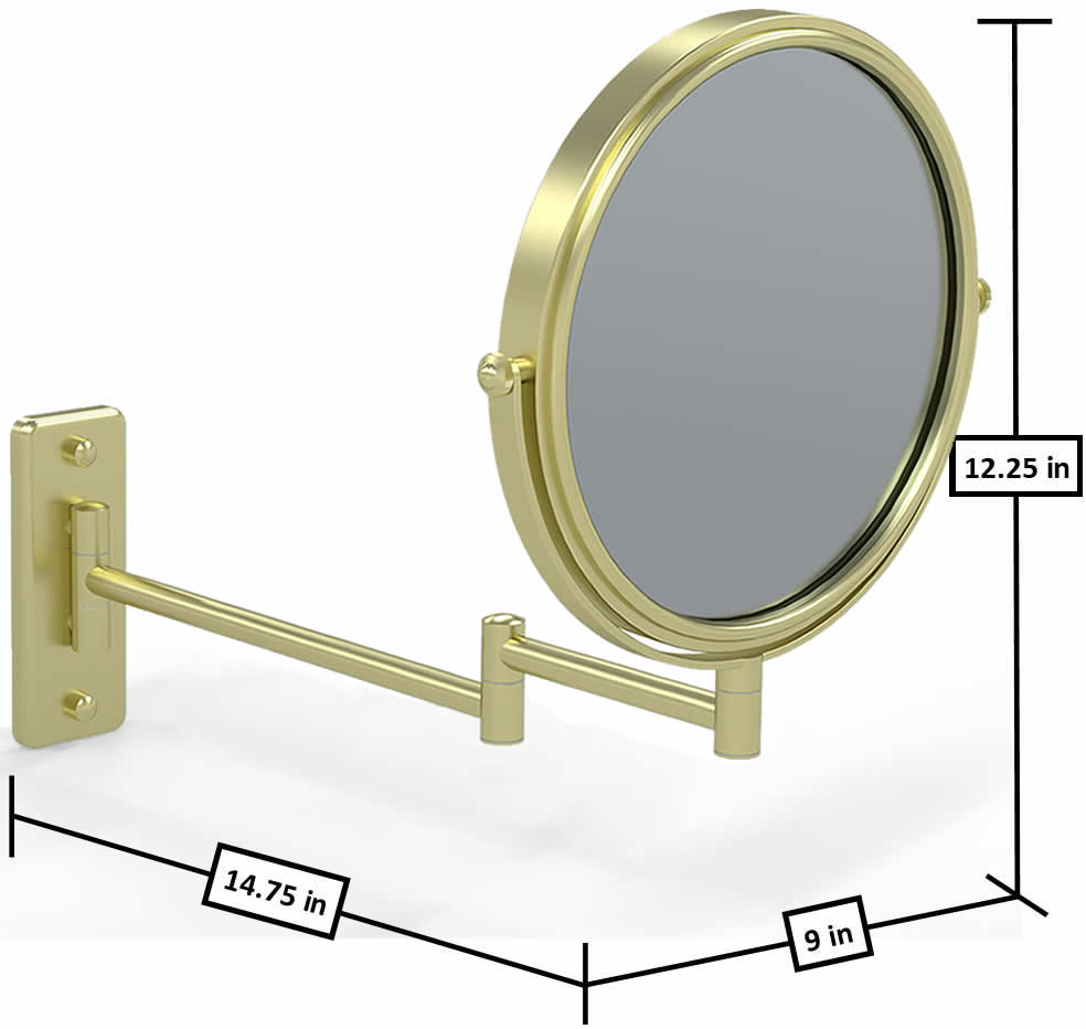 211 Series Dimensions - Extended (Brushed Brass or Matte Black)