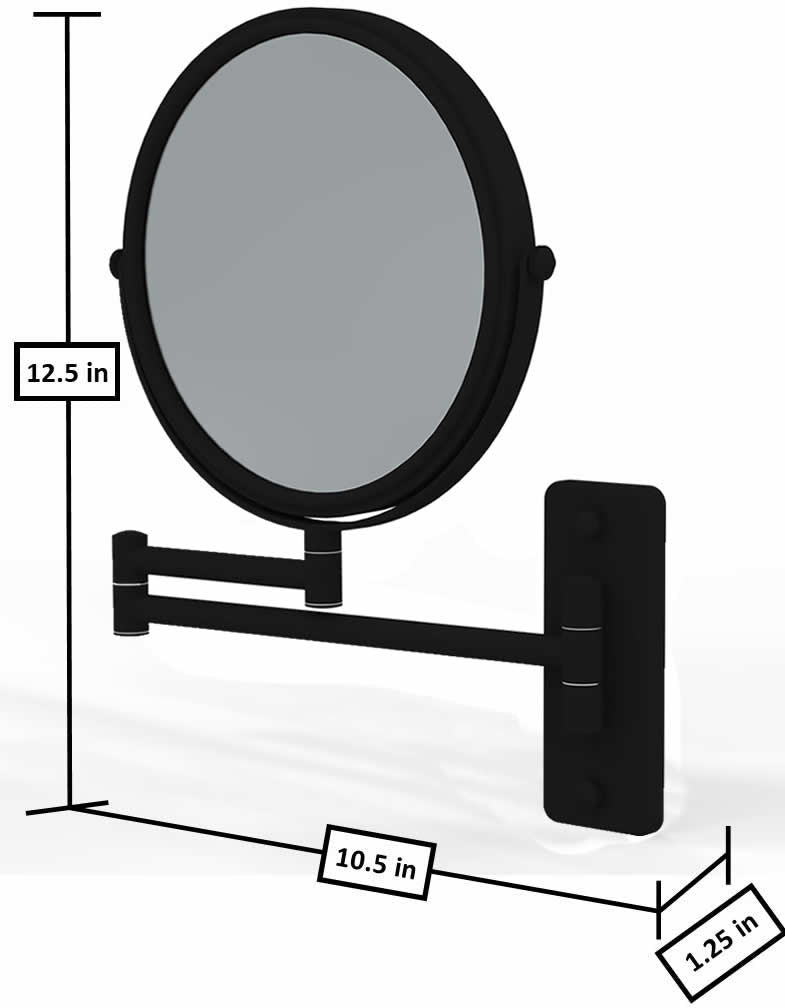 211 Series Dimensions - Retracted (Matte Black or Brushed Brass)