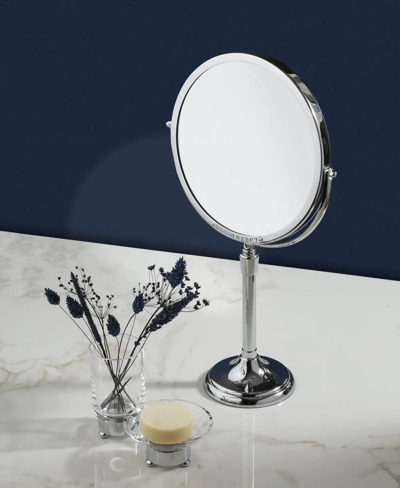 Miroir Brot Patrimoine Free-Standing Makeup Mirror in Polished Chrome