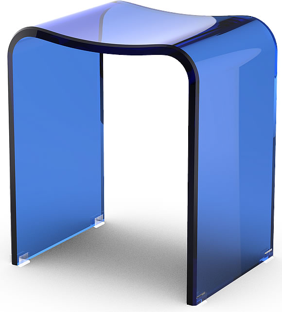 Deep Sea Blue Heavy Acrylic Shower Seat - DW 80 by Decor Walther