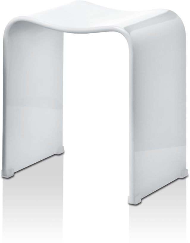 White High Gloss Heavy Acrylic Shower Seat - DW 80 by Decor Walther