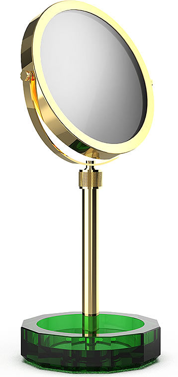 KRISTALL Series 5x/1x Cosmetic Mirror 24k Gold/English Green