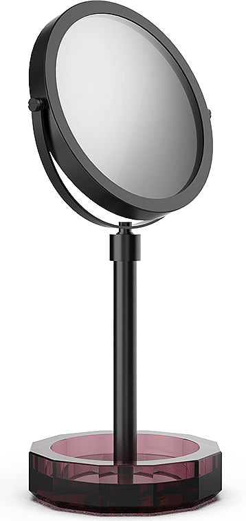 KRISTALL Series 5x/1x Cosmetic Mirror Matte Black/Burgundy