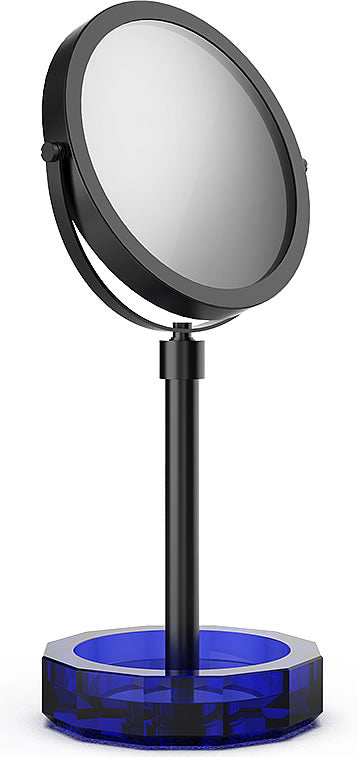 KRISTALL Series 5x/1x Cosmetic Mirror Matte Black/Capri Blue