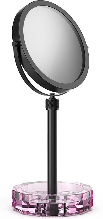 KRISTALL Series 5x/1x Cosmetic Mirror Matte Black/Pink