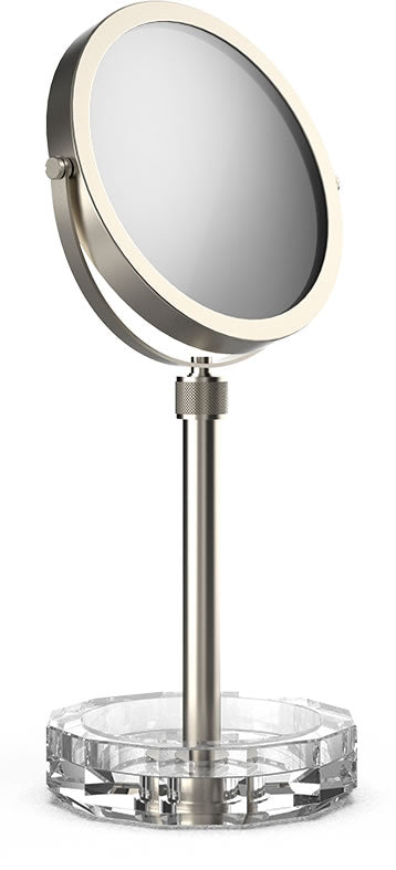 KRISTALL Series 5x/1x Cosmetic Mirror Satin Nickel/Clear