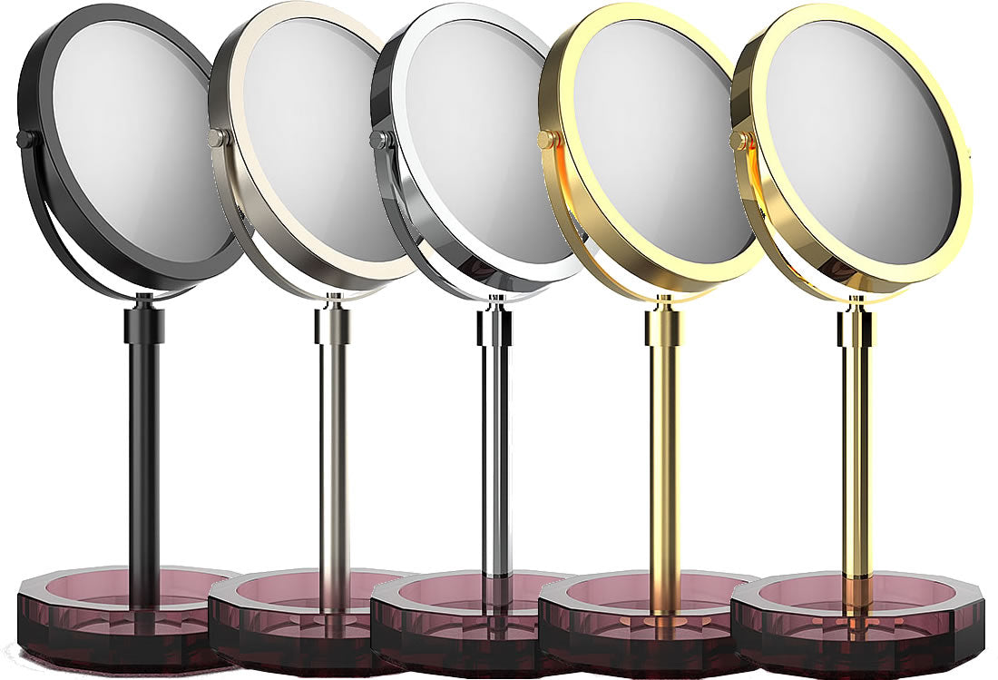 Rich Burgundy KRISTALL by Decor Walther - Left to right:  Matte Black, Satin Nickel, Matte 24k Gold, Polished 24k Gold
